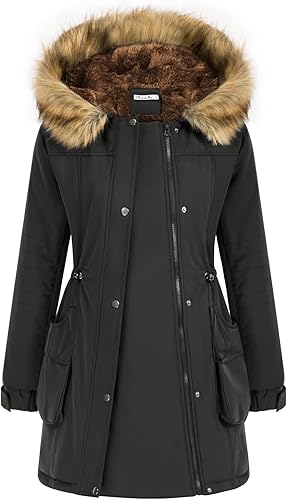 Maacie Abrigo de maternidad 3 en 1 con forro polar grueso para mujer, abrigo cálido con capucha