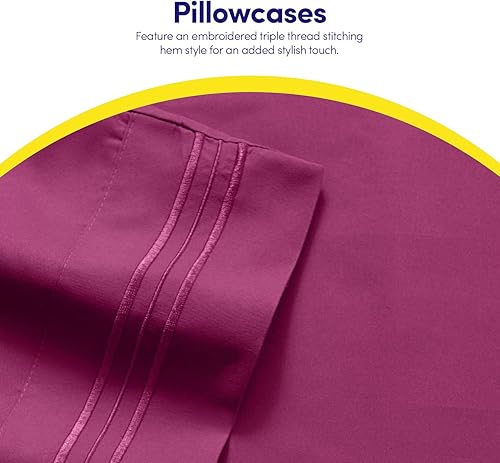 Vista 155 de 1500 Supreme Collection - Juego de sábanas extrasuaves con esquinas tipo bolsillos profundos, ropa de cama hipoalergénica sin arrugas, más de 40