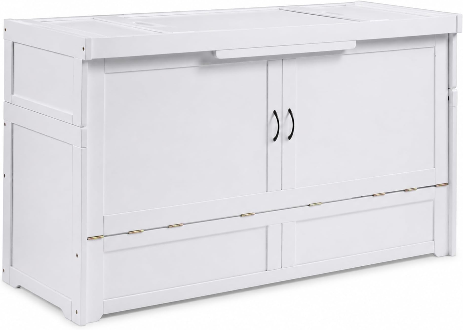 Furniture Murphy Cube Cabinet Bed (White, Queen)