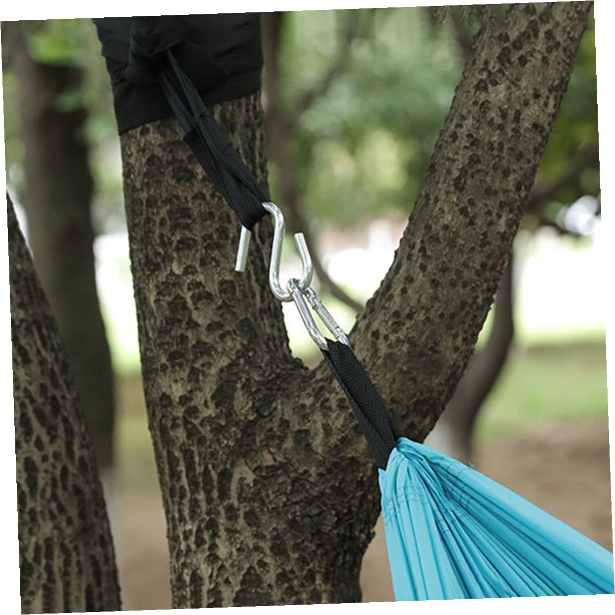 Generic 6pcs Adjustable Nylon Hammock Straps with S-Hooks Tree Swing Hanging Rope Kit for Outdoor Camping Patio Backyard Use