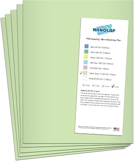 PSA Lapping Film, 5 Pc 1 Micron (14,000 Grit) Adhesive Polishing Paper, 8-1/2” x 11” Microfinishing Fine Sanding Paper, Sanding Film for Scary Sharp Sharpening System, Aluminum Oxide AO