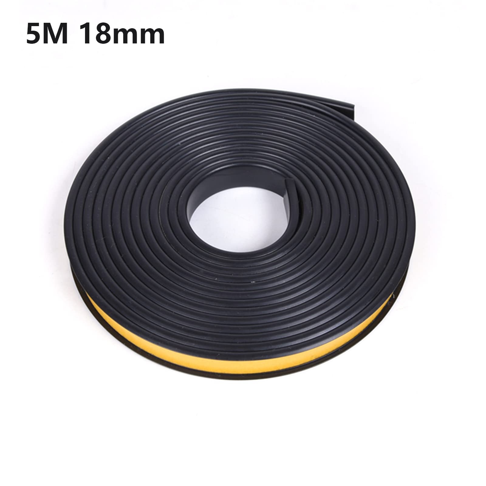 U-Form Selbstklebend Möbelkantenband,5 Meter Möbelkantenband Flexible TPE Faltbarer Kantenschutz für Schrankkanten, Abschlussleiste, Deckenkanten, Arbeitsplatten (Schwarz, 18mm * 5m) - 3