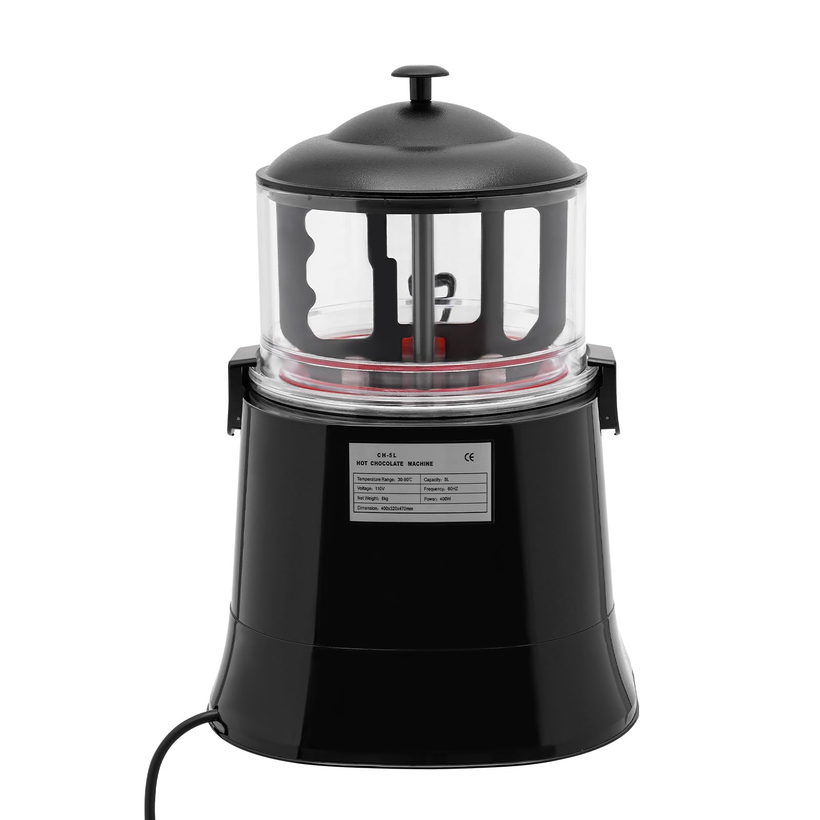 Machine à Chocolat Chaud électrique Commerciale pour Faire Fondre Le Chocolat, Chauffer et mélanger Le Chocolat Chaud, température réglable pour la Maison, Latte, Cappuccino, Choco