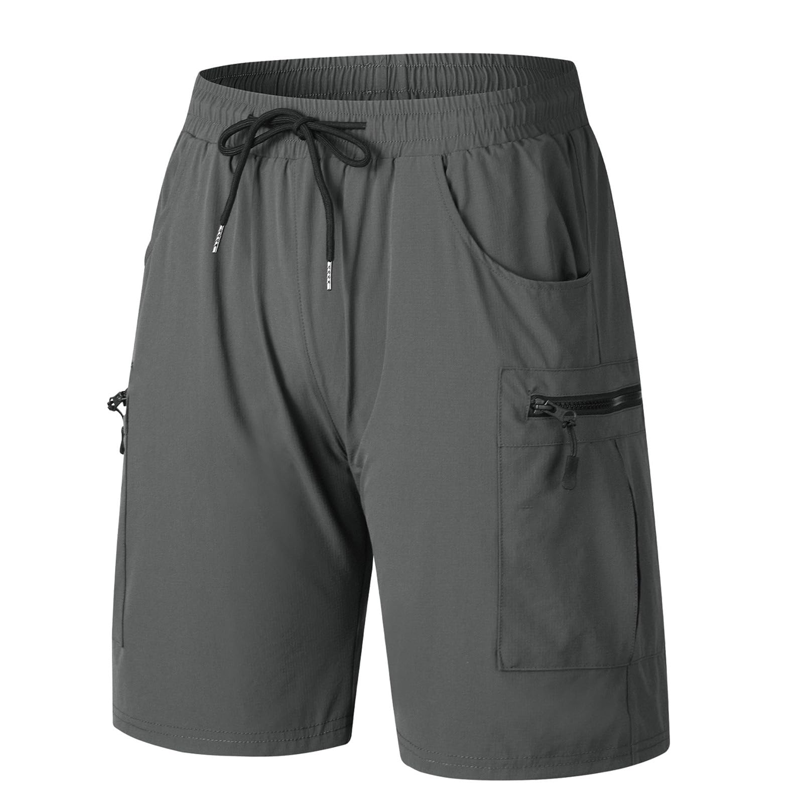 Short de Ciclismo Hombre con badana de Alta Densidad, Transpirable 4 direcciones, Detalle Reflectante, Cintura elástica, diseño Multi Bolsillo para MTB Touring Entrenamiento trayecto