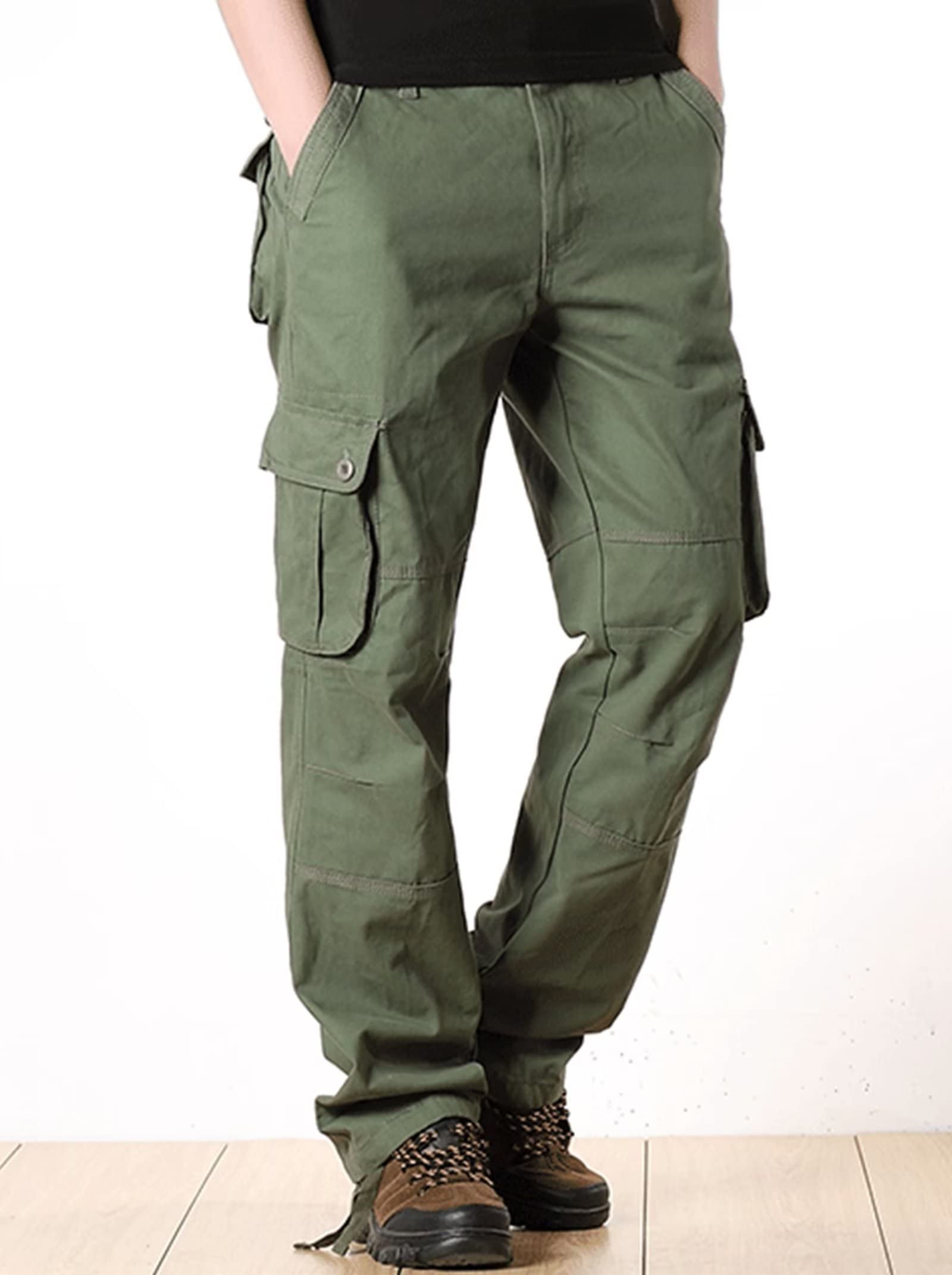 Pantalones de Trabajo Transpirables para Hombre Pantalones de Pesca al Aire Libre Pantalones de Senderismo con 6 u 8 Bolsillos