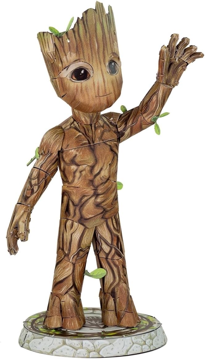 Fascinations Metal Earth Guardians of The Galaxy Groot Color 3D Metal Model Kit Bundle with Tweezers