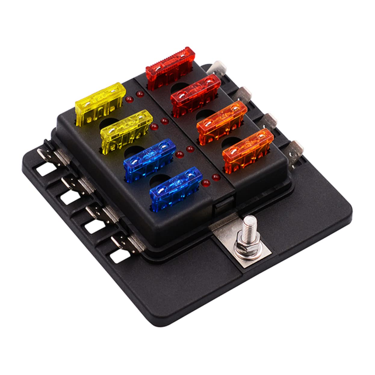 CALLARON 2 Stücke 1 8 Block Sicherung Modul Regler 12-30v 1 Eingang 8 Ausgang Auto Audio Anzeige Einfache Batterie Terminal Verteilung Block