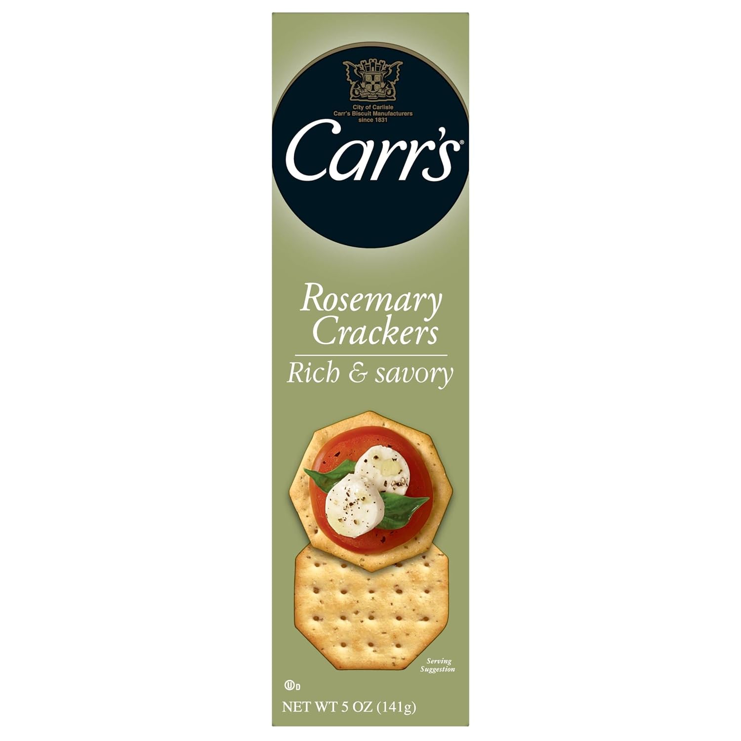 Carr's Crackers, Baked Snack Crackers, Party Snacks, Rosemary, 5oz Box (1 Box)