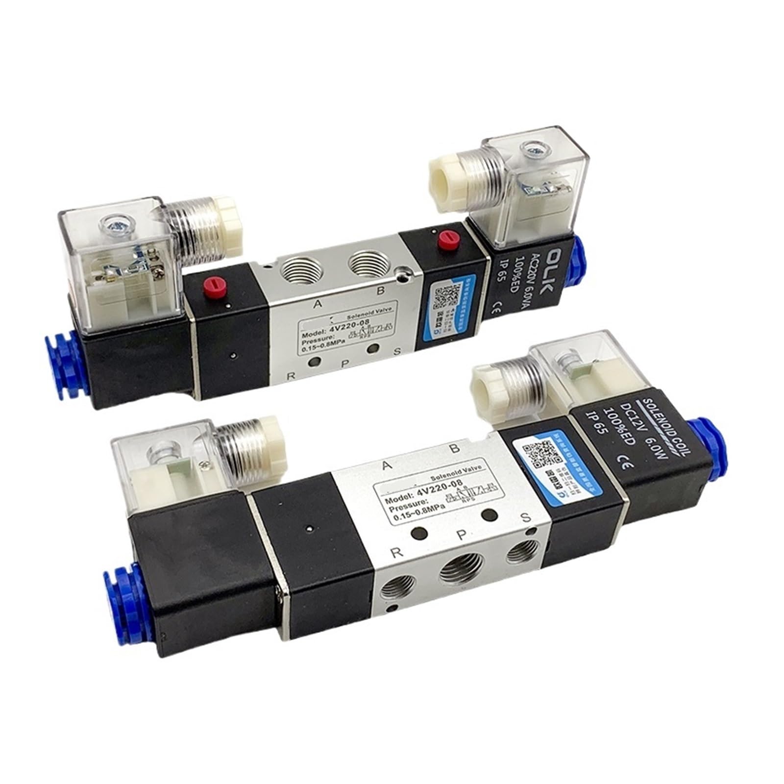 Électrovanne pneumatique 4V420-15 PC12-04 2 positions 5 ports double bobine 220V CA