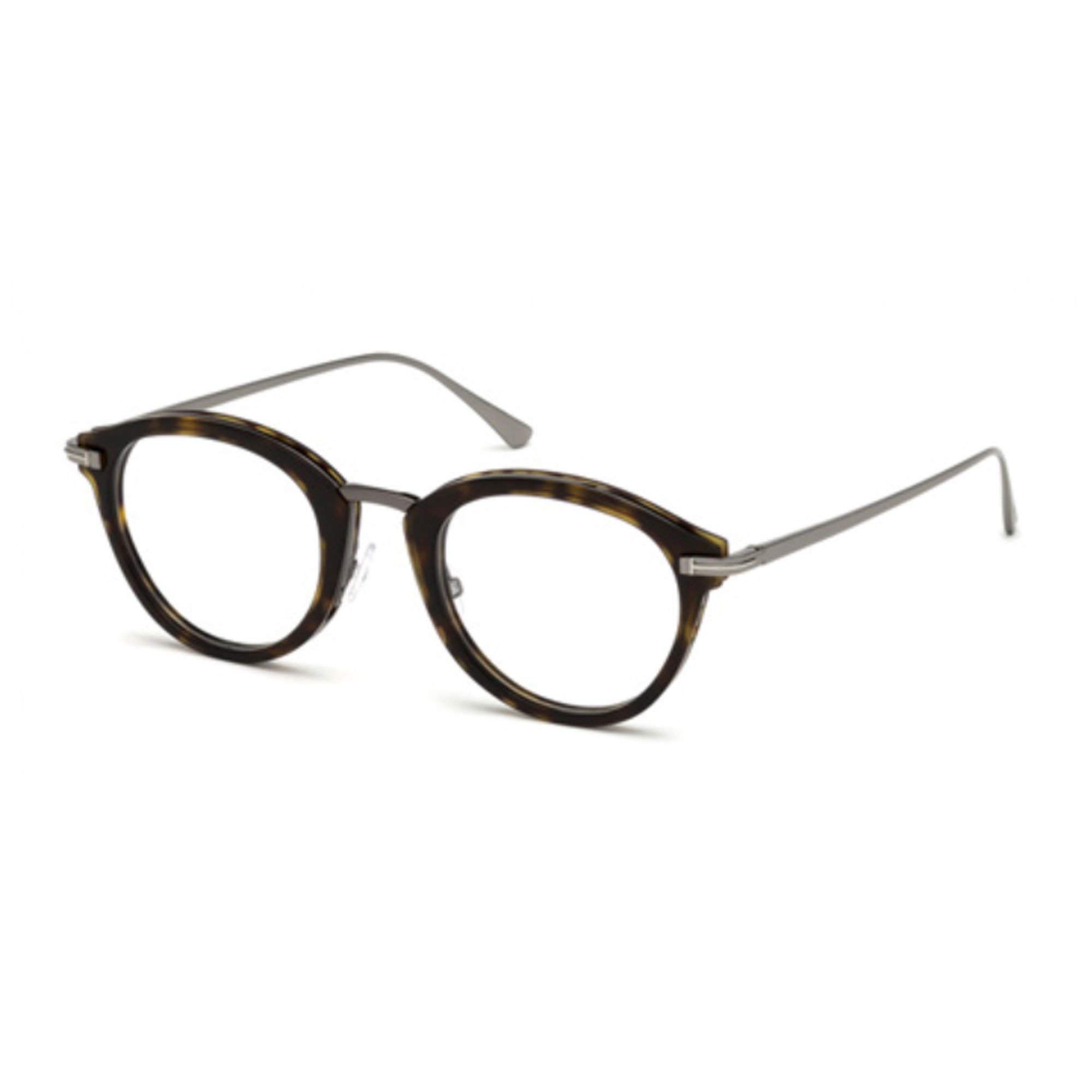 Eyeglasses Tom Ford FT 5497 052 dark havana, Shiny Classic Dark Havana, Shiny Dark Ruthenium, 48/22/145