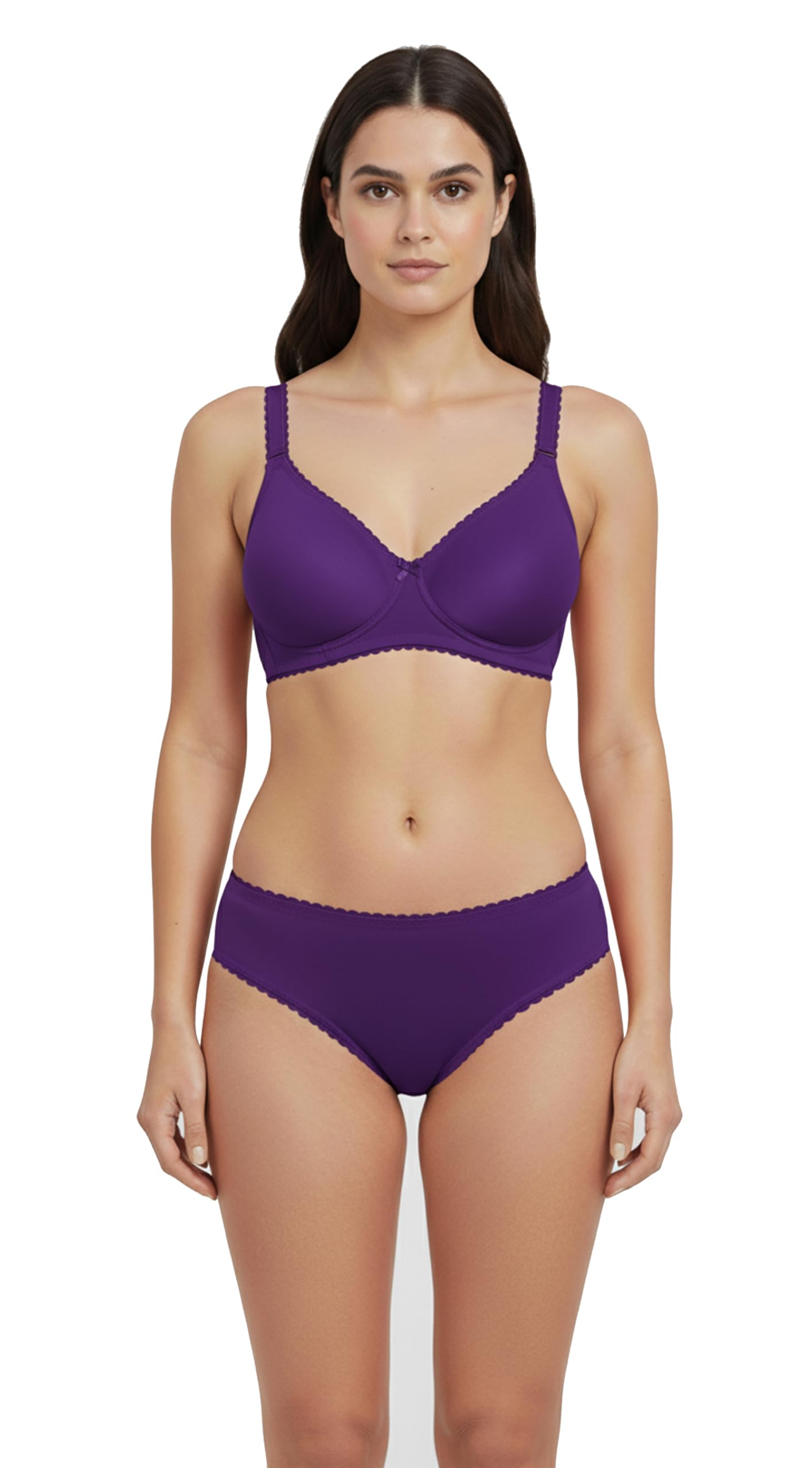 elina Women’s Non Padded Bra & Panty Set. Non-Wired Full Coverage Lingerie. Soft Stretchable Fabric for All-Day Comfort (Viran Set)-picture-29