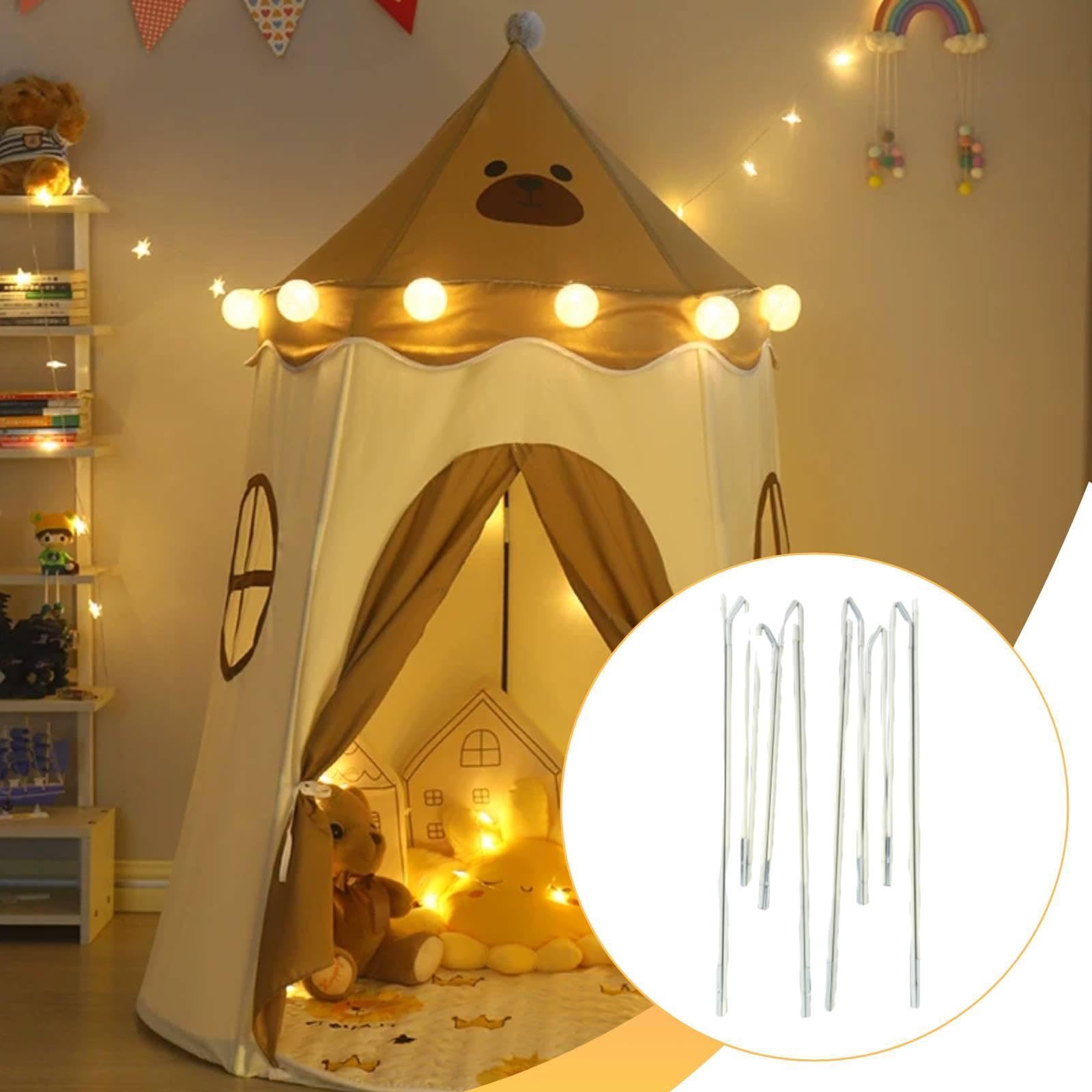 rockible Set di Tenda da Gioco per Bambini, Design a 4 sezioni, aste da 5,9 mm, robusti e Leggeri, in Fibra di Vetro Bianca, Ideali per Tende a, 2 Pezzi