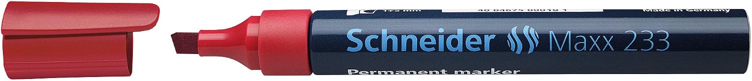 Schneider Chisel Tip Maxx 233 Permanent Marker - Red