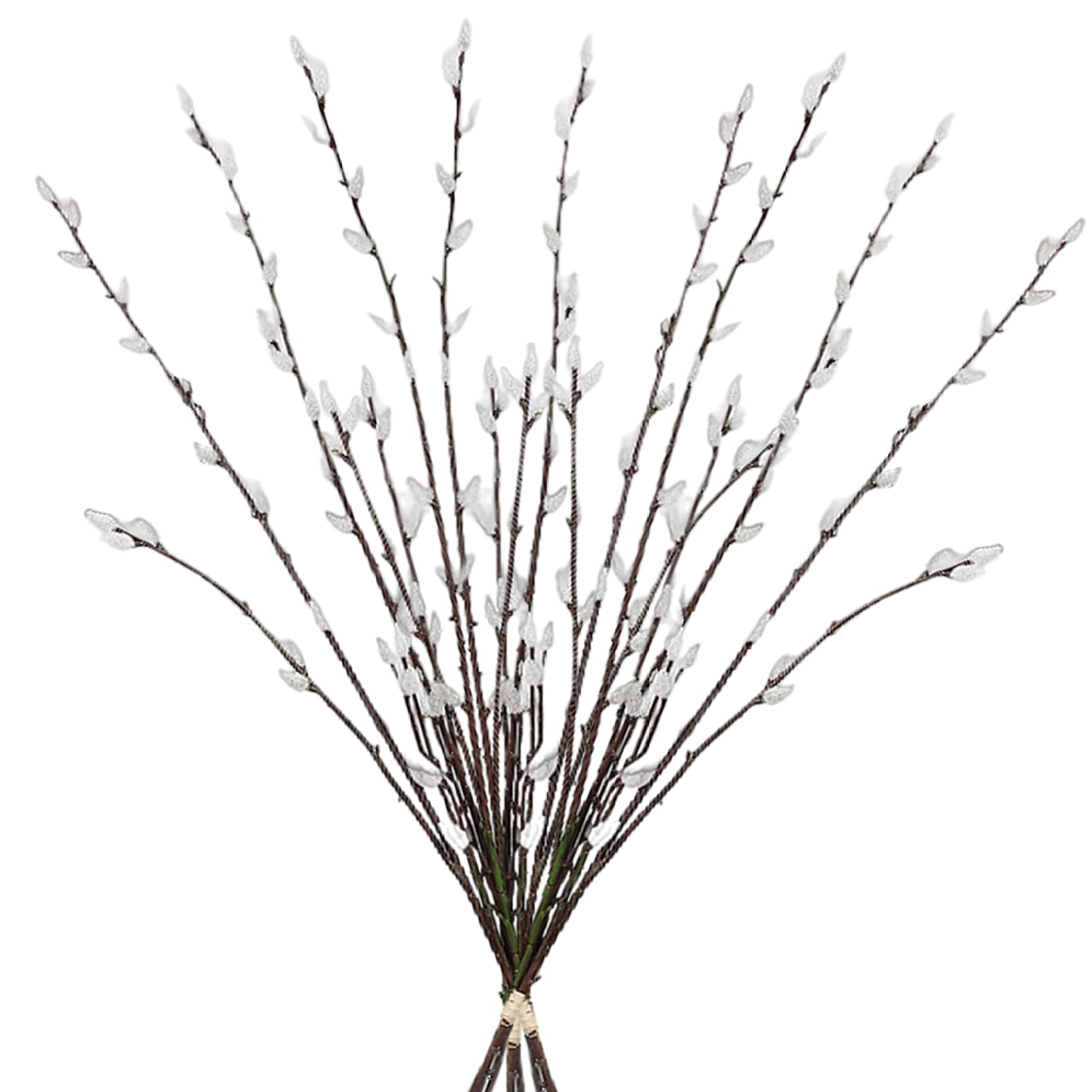 Branches de saule chatte artificielles fleurs blanches sans entretien pour vase