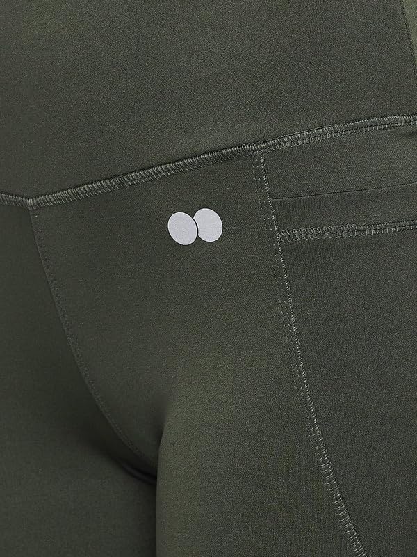 Image of Clovia Women's Comfort Fit High-Rise Flared Yoga Pants with Side Pockets (AB0119R17 Green M)