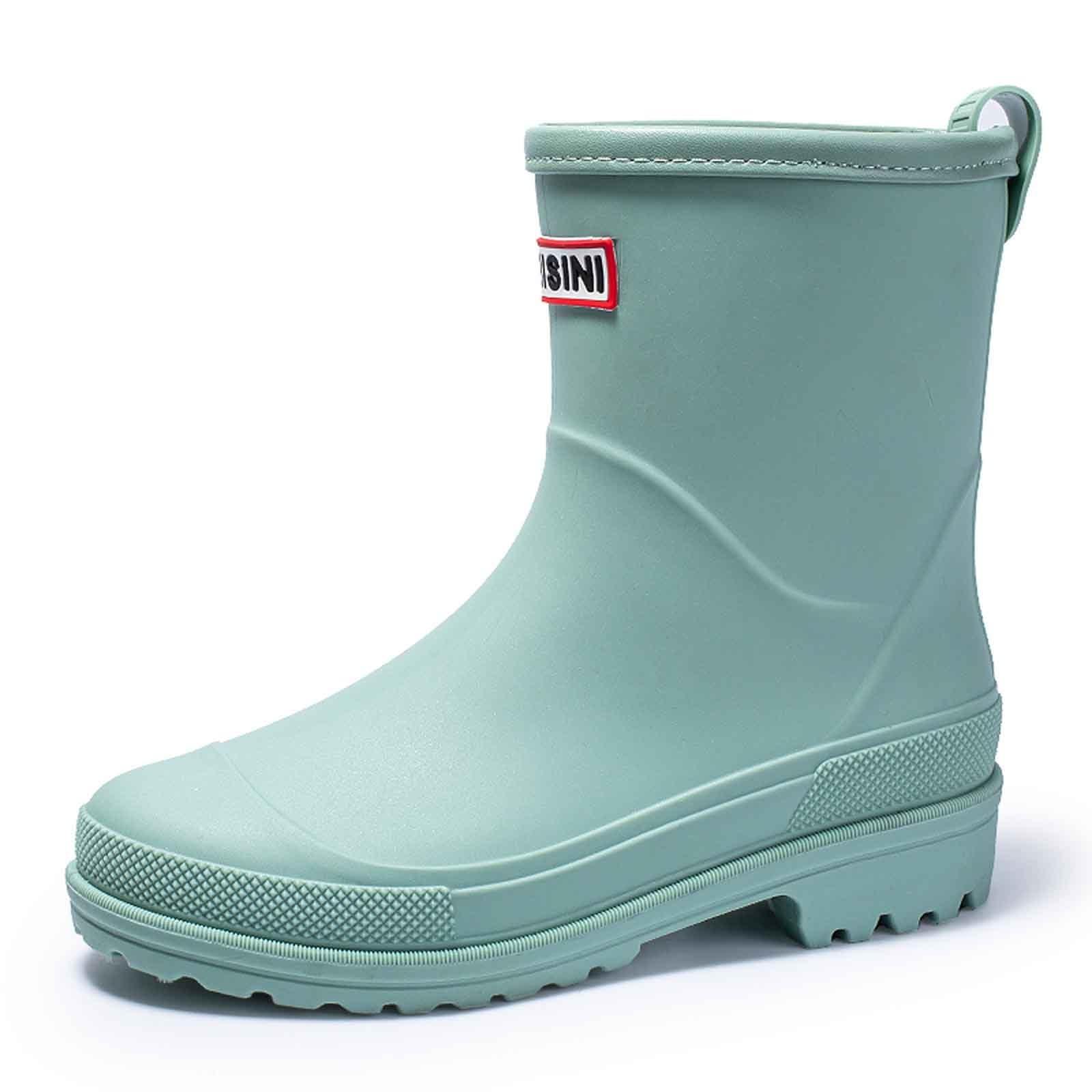 Generisch Elegantes zapatos de lluvia para mujer, perfectos para la temporada de lluvias, puntera cerrada, suela plana cómoda, moderna y versátil, ideal para combinar con impermeables.