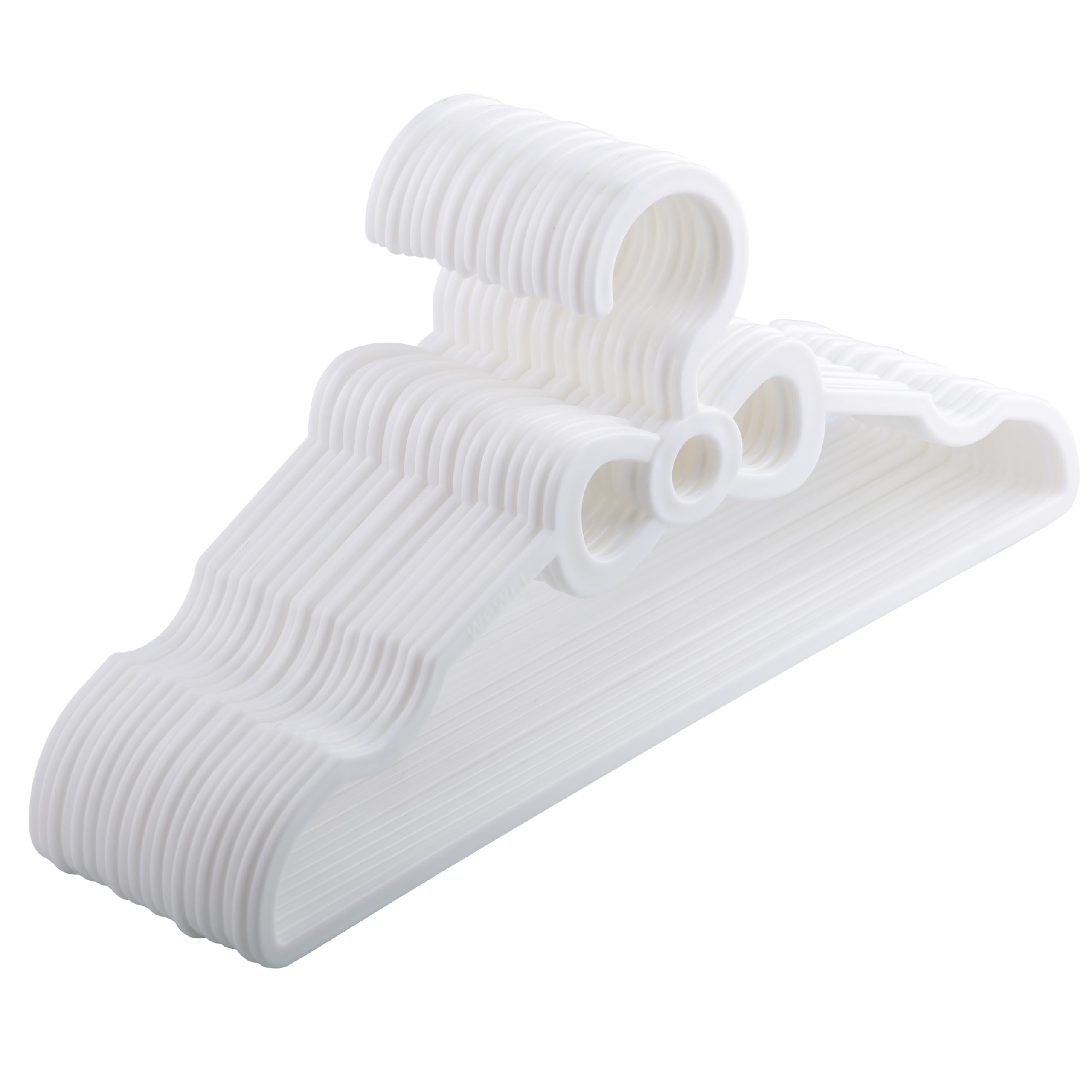 WEWEL Polypropylene Ultimate Clothes Hangers for Organized Wardrobe|Premium Hangers for Hanging Clothes (White), 20 count
