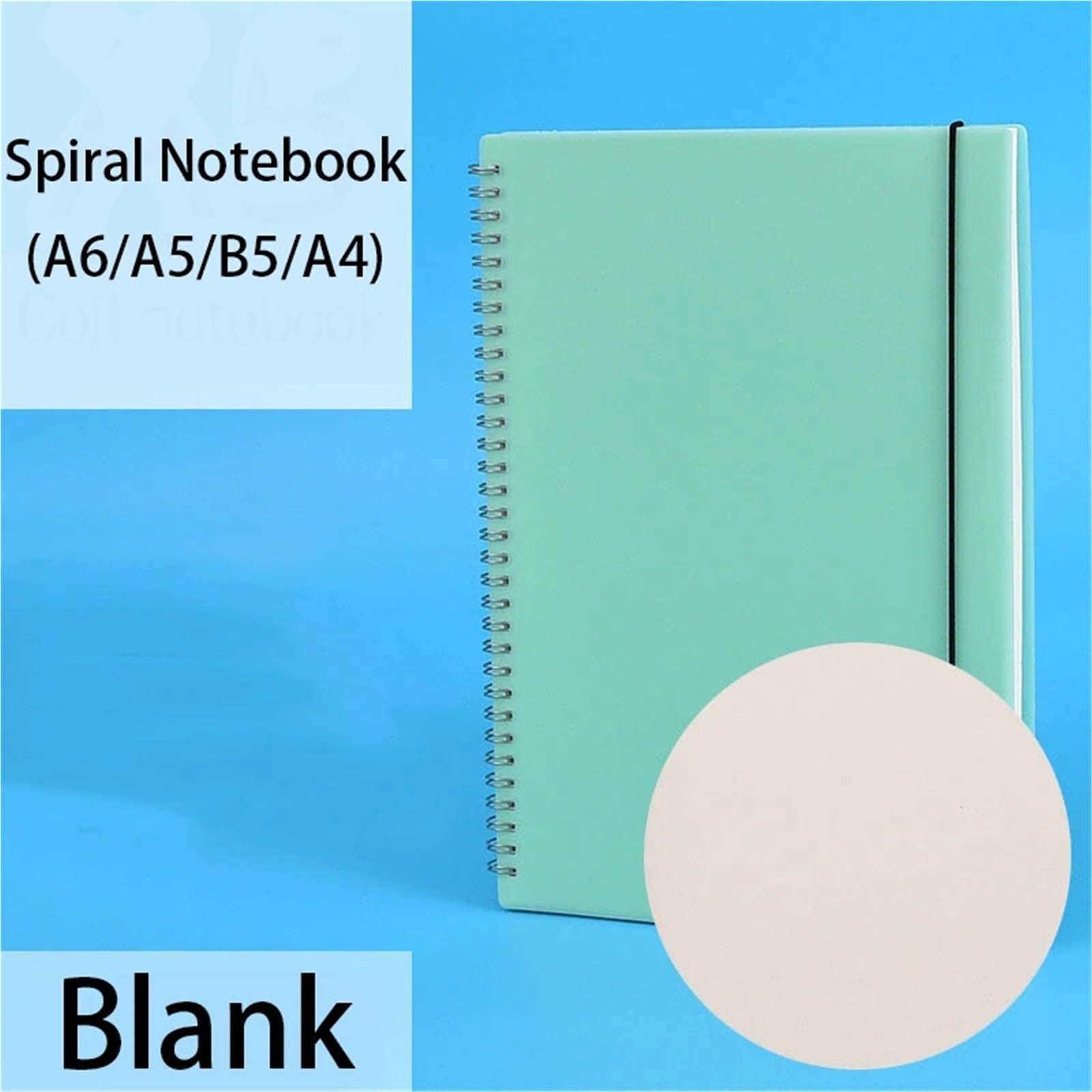 spiralbuch A6 B5 A4 Green Coil Notebook To-Do Lined DOT Blank Grid Paper Journal Tagebuch Skizzenbuch for Schulschreibwaren(Blank,A4)