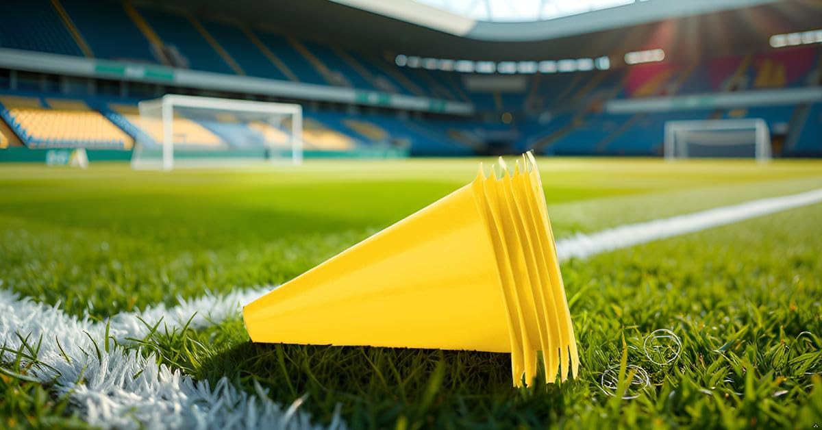 Alomejor 6 szt. 18 cm rożki sportowe piłka nożna szkolenie szyszki znacznik ruch zestaw (żółty)