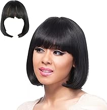 Short Bob Wig, Black Bob Wig, Bob Wig with Bangs, Wigs for Women Daily Wear