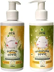 Kit Shampoo + Condicionador Bebê Infantil Com Aloe Vera e Camomila Orgânico Vegano limpa de forma delicada Dermatologicamente Testado