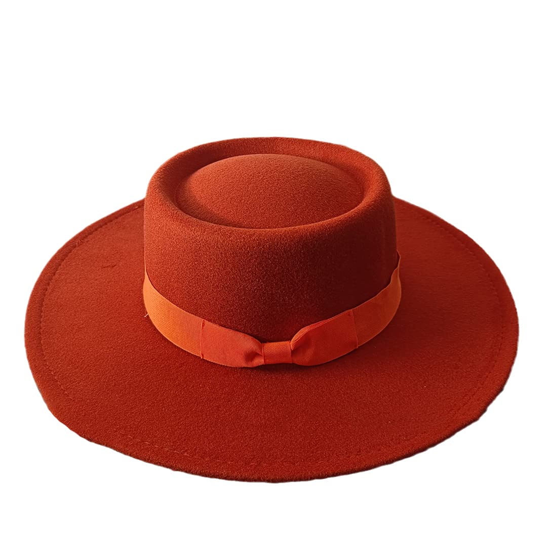 Amazon.co.jp: 女性のためのフェドーラハットフラットトップ凹面デザイン秋冬蝶ネクタイジャズハットカラフルなユニセックスフェドーラ つば広帽子パナマ 01 56-58cm : ファッション [Hgvcfcv] 帽子女性男性フラットトップ凹面デザイン秋冬蝶ネクタイジャズハットカラフルなユニセックスつば広帽子パナマ