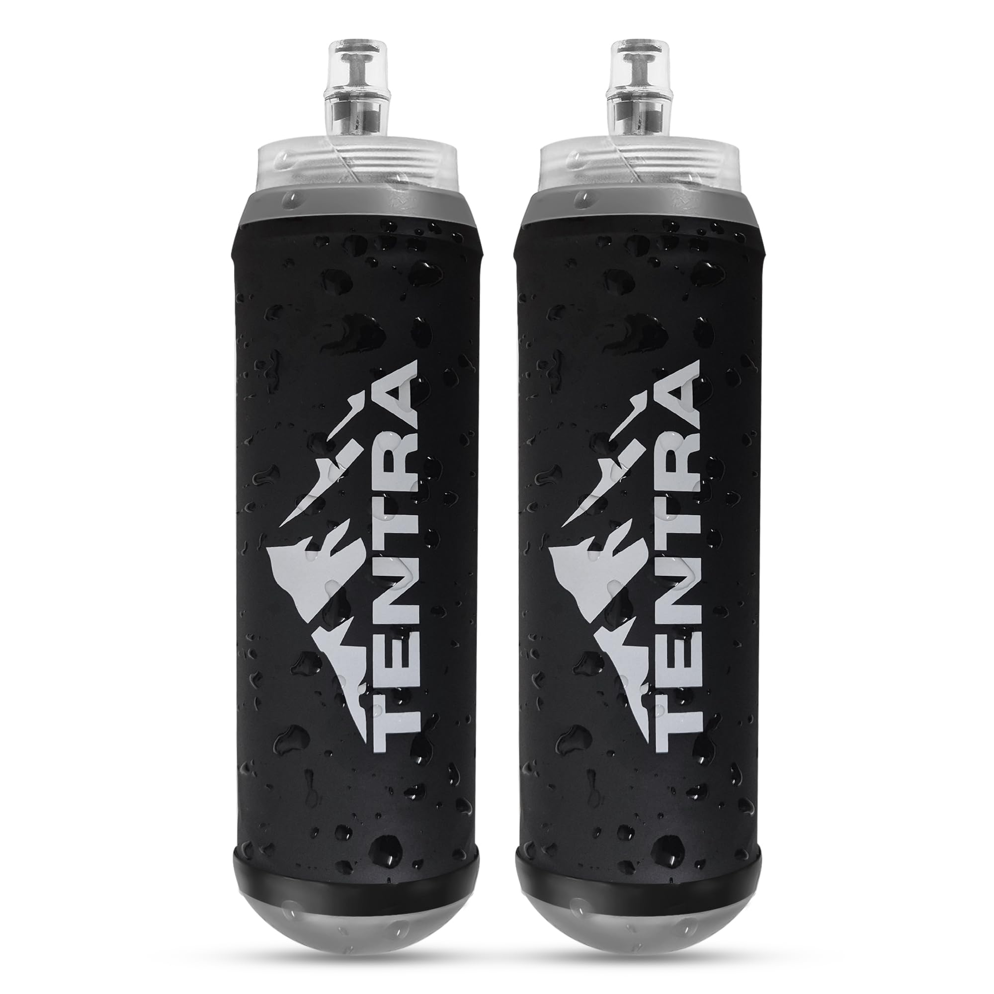 2 x weiche Fläschchen, 500 ml, zum Laufen, Wandern, Radfahren, faltbar, auslaufsicher, leicht