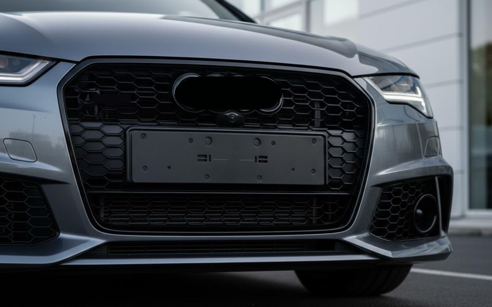 Mptuned Kühlergrill RS6 stil Grill glänzend schwarz kompatibel für Audi A6 C7.5 2015-2018 mit logo