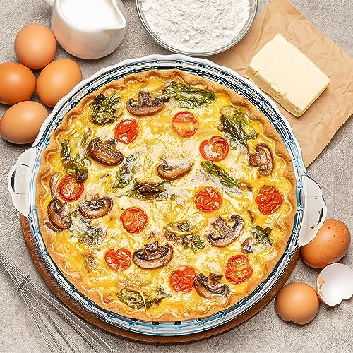 Bokon 6 Pack 9 Inches Glass Pie Pans, Deep Pie Pans Set, Baking Dishes with Handles for Serving and Baking, Wave Edge for Apple Snacks Salads Desserts, Clear by Bokon - Image 5