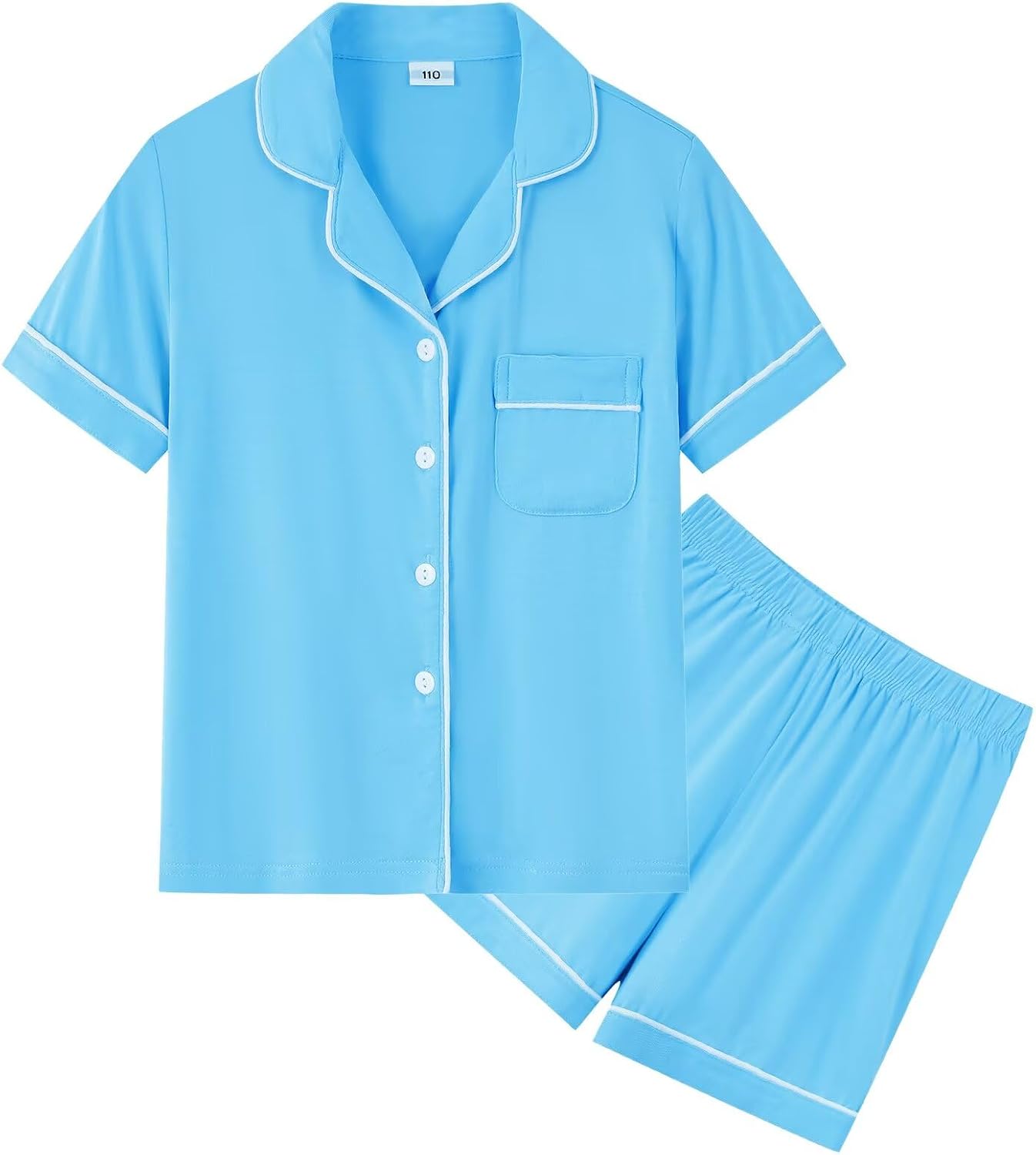 SWOMOG Unisex Girls Boys Soft Pajamas Set Button-Down PJs Short Sleeve Sleepwear Toddler Cute Lounge Sets