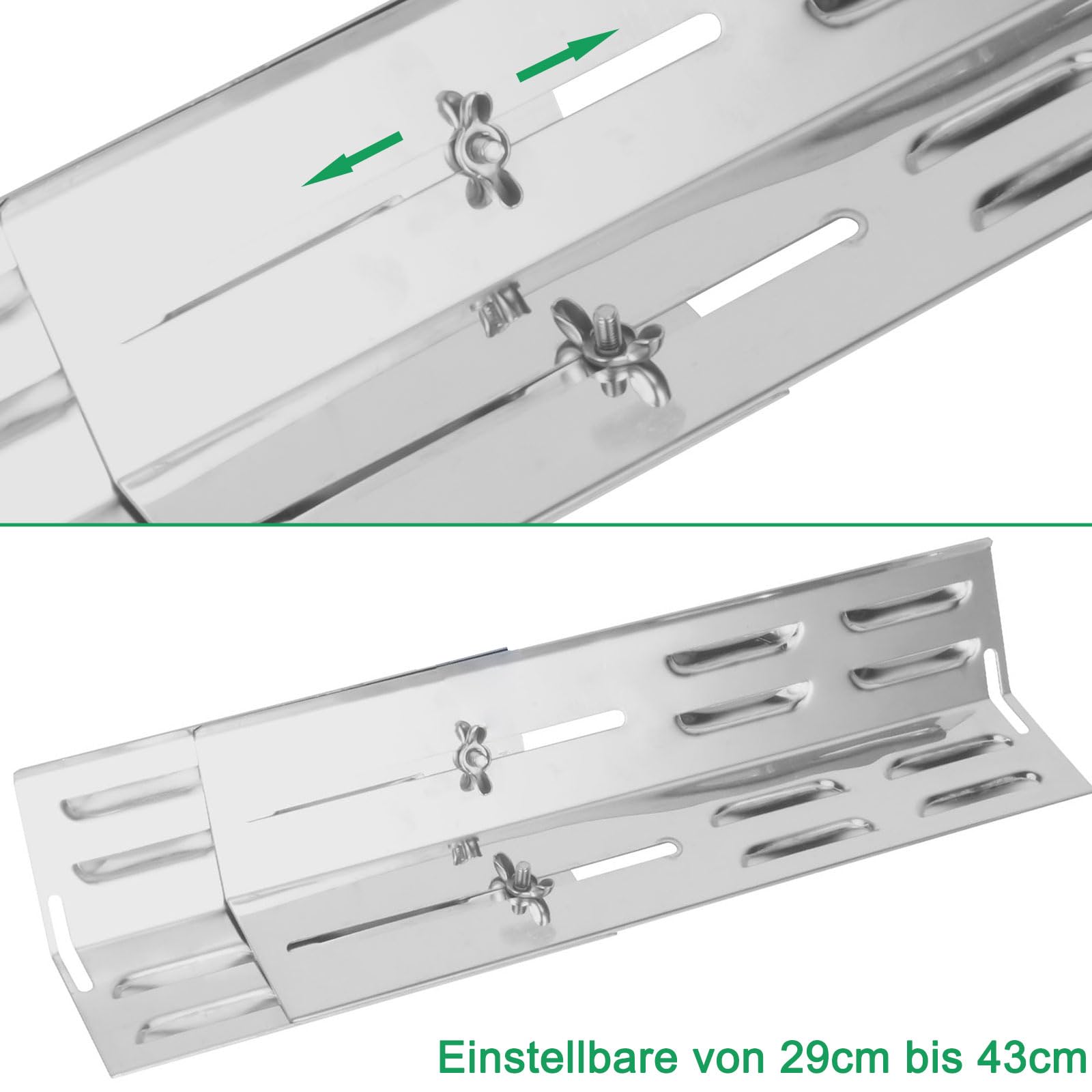 WELL GRILL Copertura universale per bruciatore a gas in acciaio inox, regolabile da 29 a 43 cm, per Taino, Landmann, Burnhard, Enders e altre griglie a gas