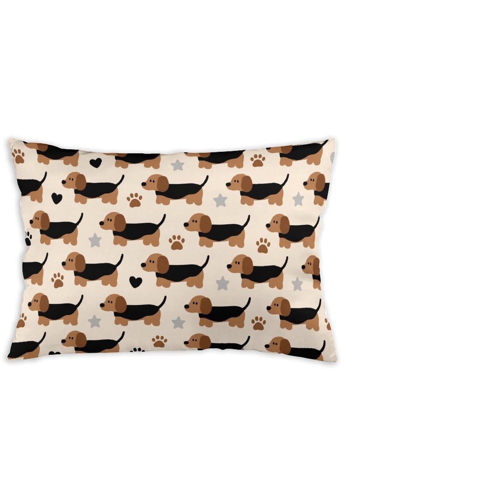 FodPand Decorative Throw Pillow Covers 12x20 Short Plush Dog Body Pillowcase Cushion Cases with Invisible Zipper Rectangle Lumbar Pillow Shells for Sofa Couch Chair Bed Home Decor