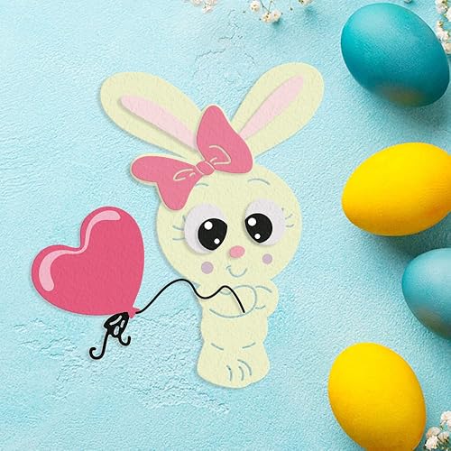 Miniatura 3 de Bonito conejo de Pascua de metal troquelado para hacer tarjetas, lazos de globo de corazón para el día de San Valentín, troqueles de corte de
