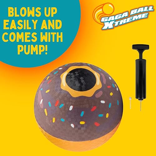 Miniatura 3 de SCS Direct Gaga Ball - Pelotas para patio de recreo (8.5 pulgadas) con bomba de aire, paquete de goma duradera para recreo, dodgeball, kickball,