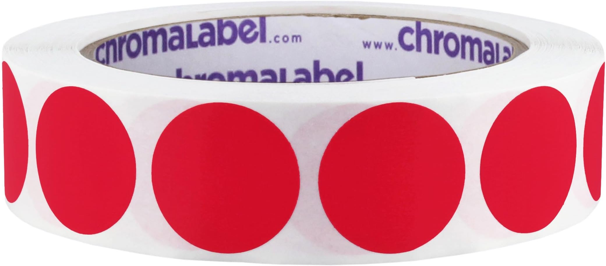 ChromaLabel 1 Inch Round Colored Stickers, Removable Sticky Dots Color Coding Labels, Ideal Coding Stickers and Color Dots for Arts and Crafts - 1000 Sticker Labels per Roll, Red Dot Sticker