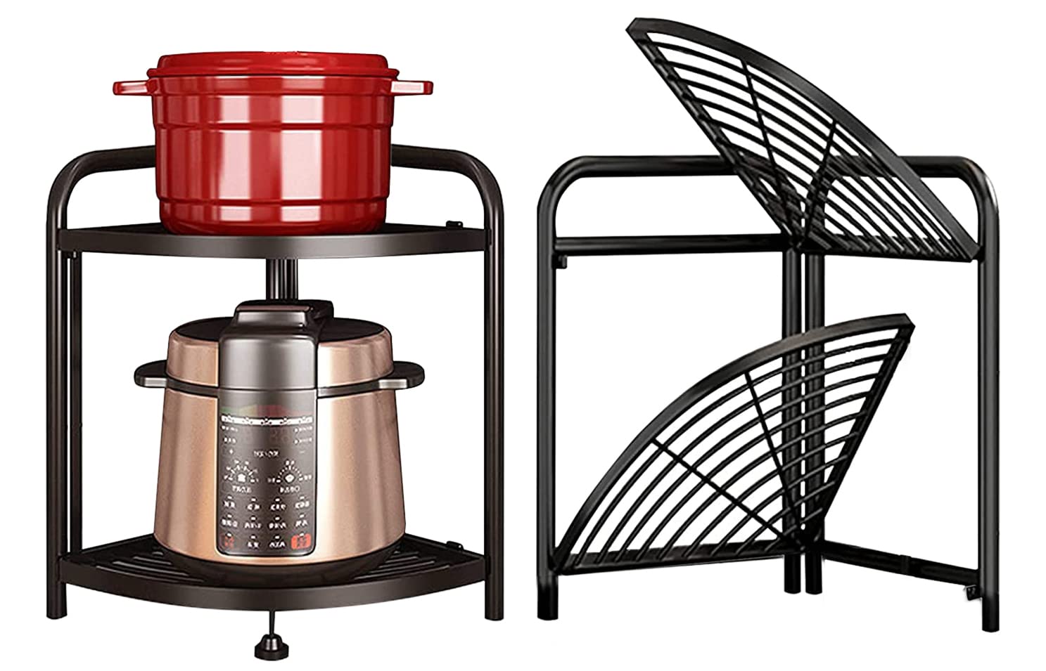 Plantex GI Metal 2 Tier Multipurpose Kitchen Corner/Shelf/Storage Rack