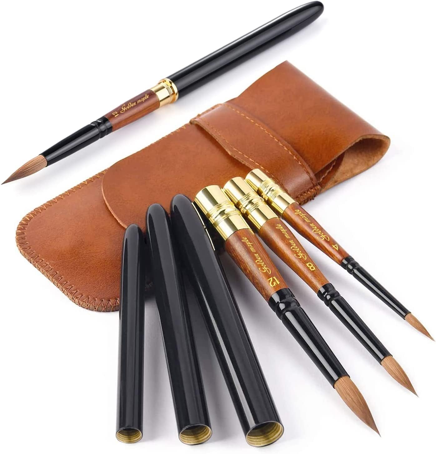 Kolinsky Travel Watercolor Brushes, Premium Kolinsky Sable Watercolor