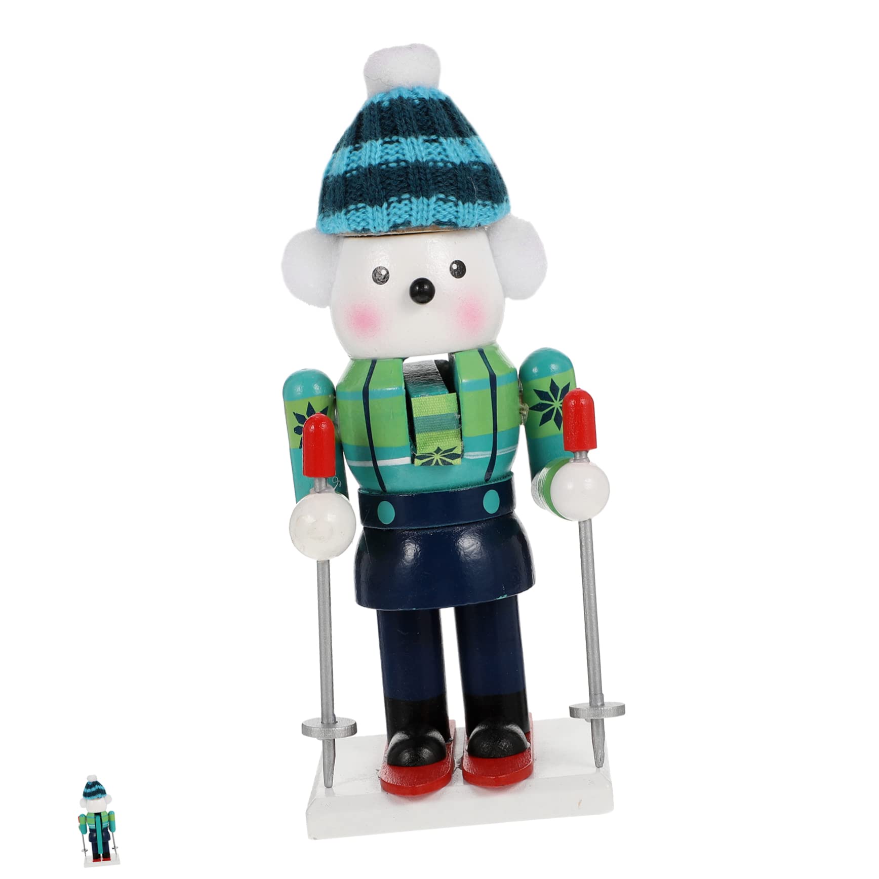 Abaodam Wooden Nutcracker Figurine Xmas Cartoon Animal Decoration Adorable for Home Party Tabletop Decor for Friends Family Traditional Nutcracker Ornament