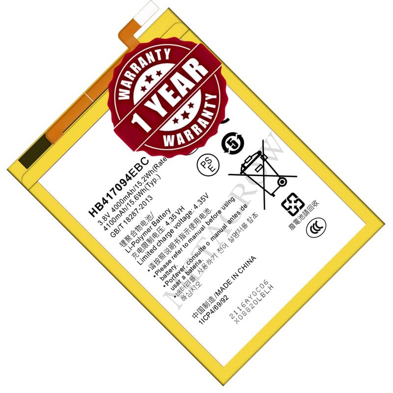 Image of Original HB417094EBC Battery Compatible for Huawei Ascend Mate 7 (MT7-TL00, MT7-L09, MT7-TL10, MT7-CL00, MT7-UL00, MT7-J1) - (4100mAh) - 1 Year Warranty JK1