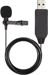iGOKU USB Microphone, Omnidirectional Condenser Lavalier Lapel Clip on Mic for Laptop/PC/Macbook Microphone for Interviews, Skype, Video Recording, Online Chatting for MSN, Podcast and Gaming