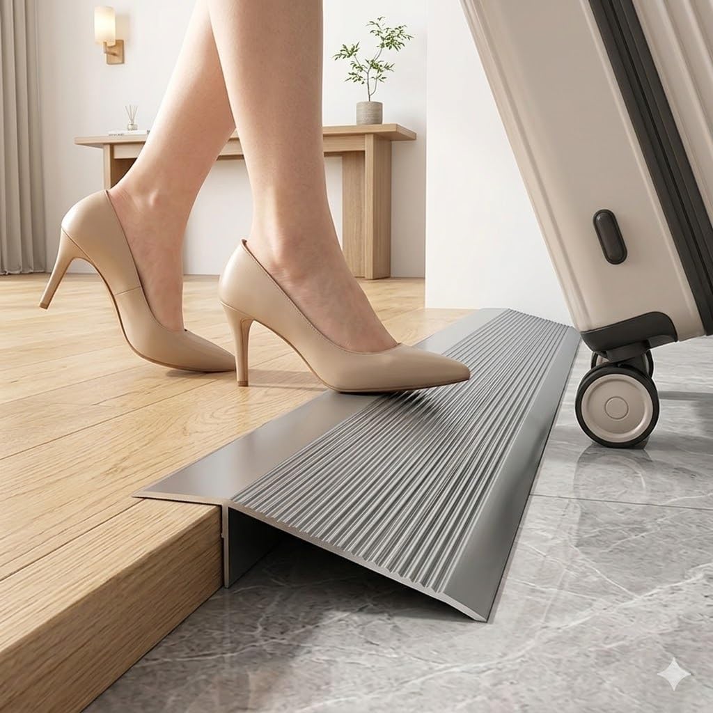 Barre de transition en aluminium, bande de seuil de porte, couvre-espace pour une transition fluide du sol