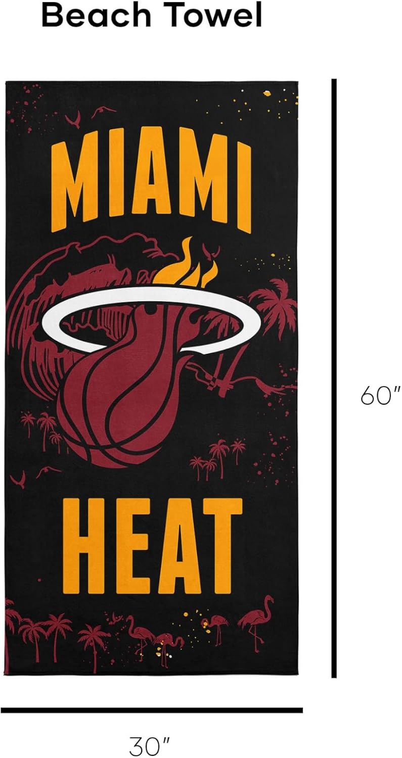 NORTHWEST NBA Miami Heat Beach Towel, 30" x 60", Tide