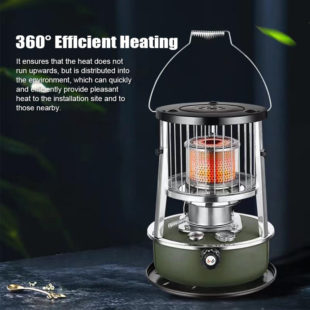 Vikye Portable Kerosene Heater, 4.5L Non Electric Oil Stove Radiant Heater with 360 Degree Heating and Handle, for Indoor Camping Emergency