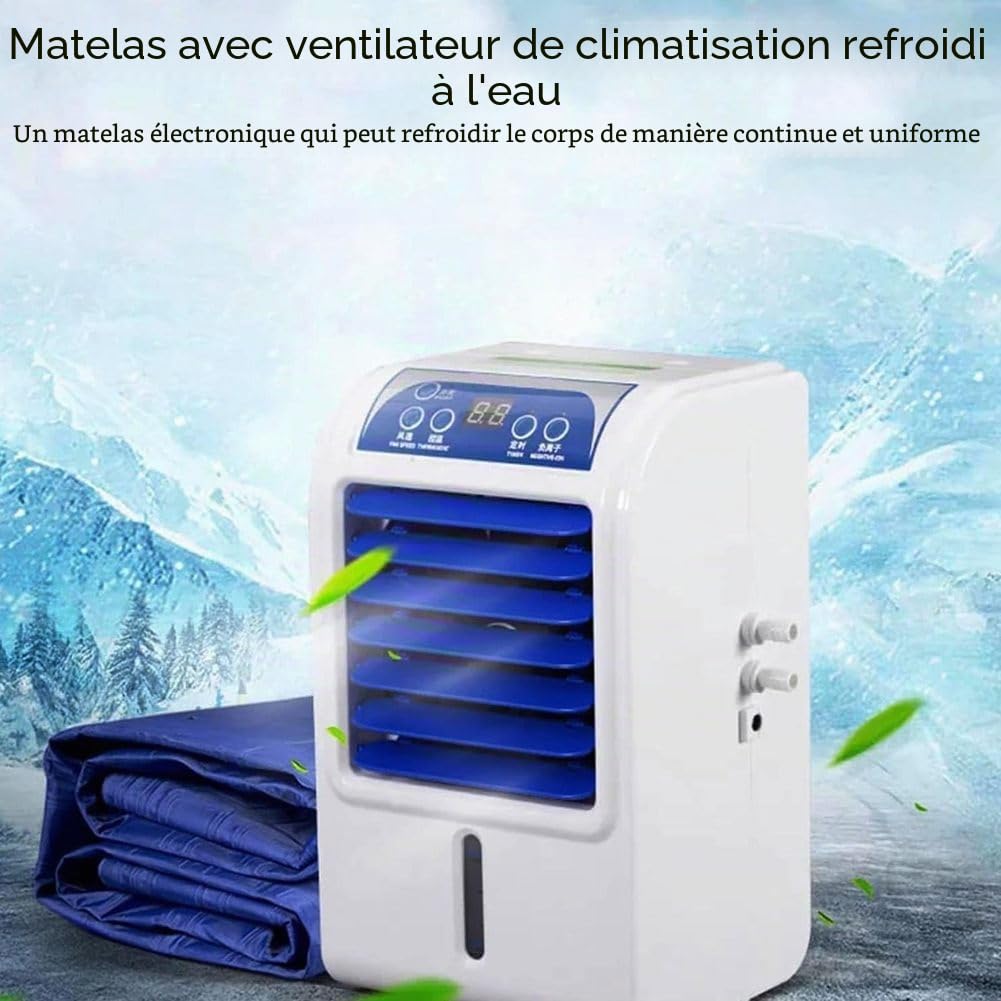 Surmatelas Rafraîchissant à Eau 1,7L 160x70cm - Système de Refroidissement Électrique pour Matelas, Matelas Refroidi pour Dormeurs Sensibles à la Chaleur, Blanc