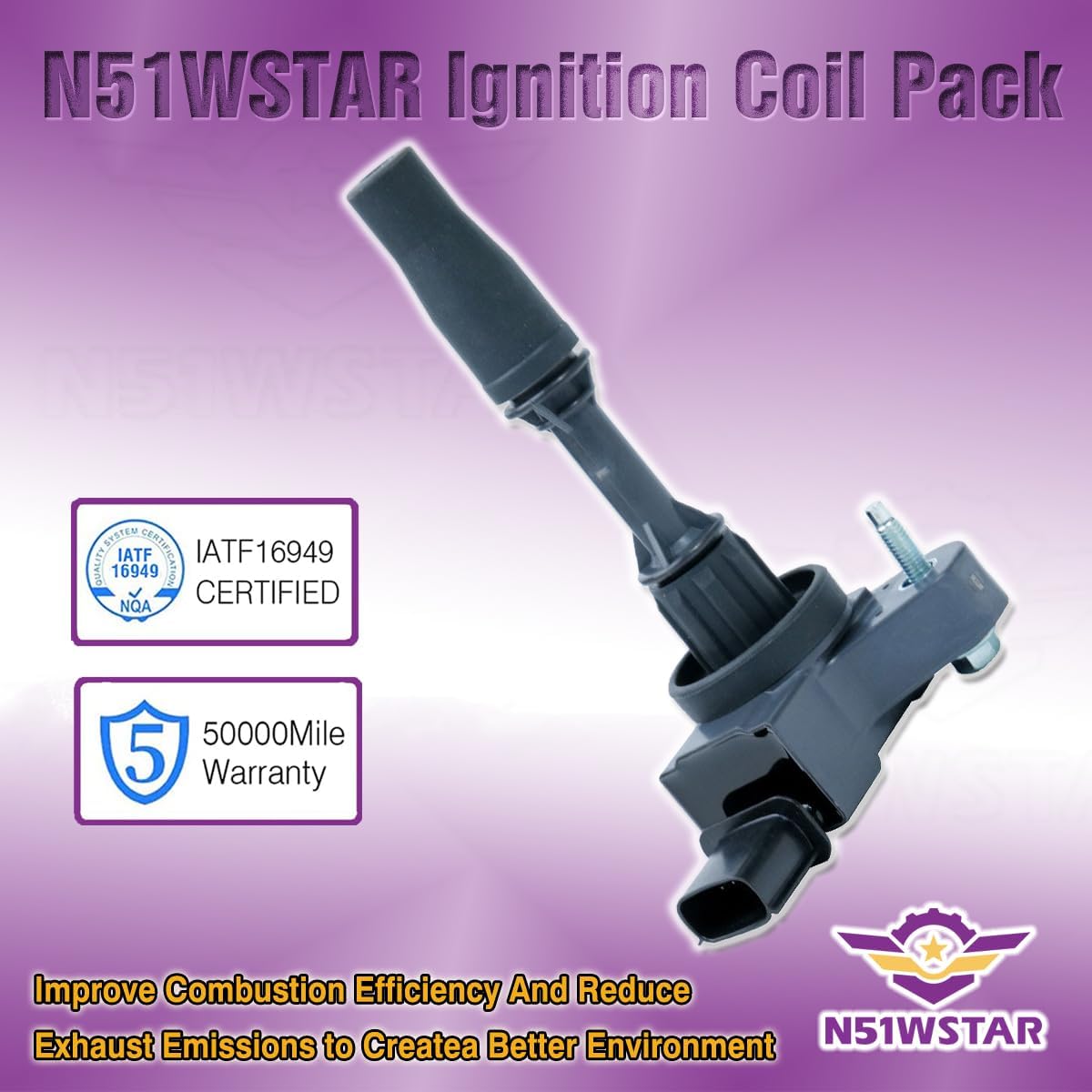 Ignition Coil PACK UF680 Set of 4 Compatible With Buick Envision Regal Verano Cadillac ATS CT6 CTS Chevy Blazer Camaro Colorado Impala Malibu Equinox GMC Acadia Canyon Terrain 2.0T 2.5 2.4 L4
