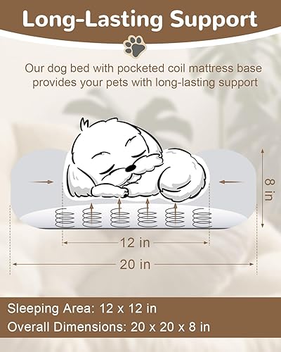 Miniatura 3 de Cama para perro en forma de dona con bobinas en bolsillos y soporte de espuma suave, desmontable y lavable, cama calmante para cachorros para perros