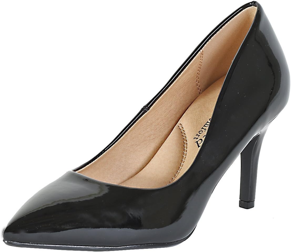 Comfort Coen ~ Women's Medium Heel Extra Cushion Foam Sole Pumps Shoes