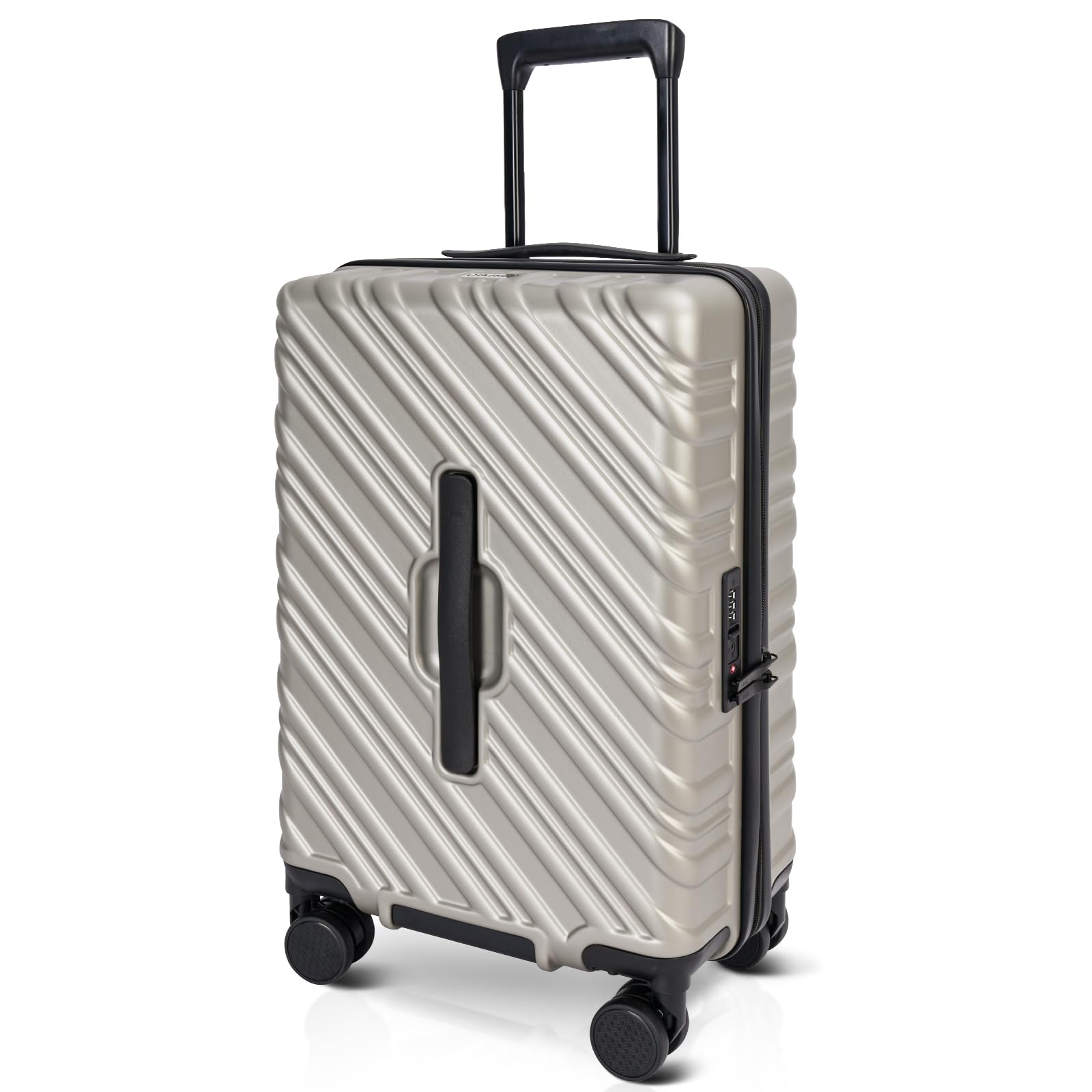 19 Inch Carry On Luggage Airline Approved with Spinner Wheels 100 PC Hard Shell Carry On Suitcase with