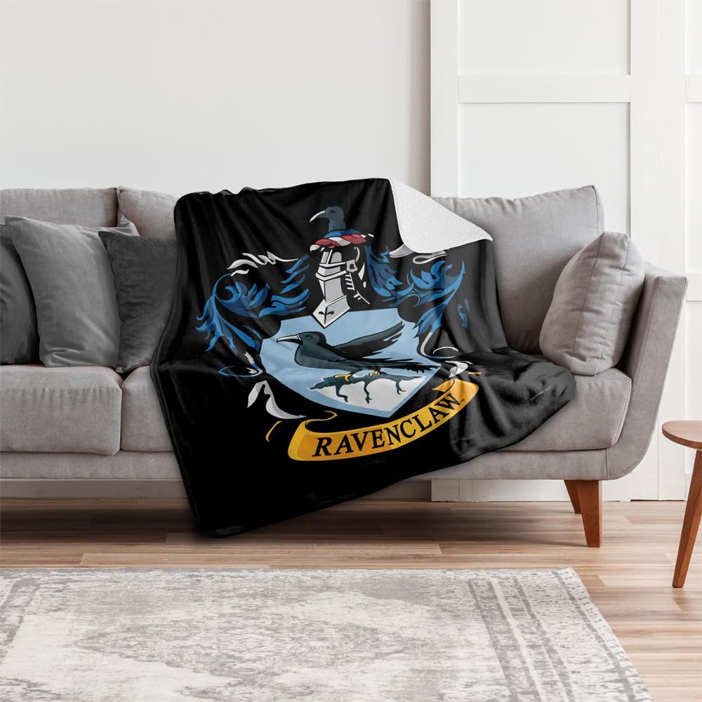 Harry Potter Blanket, 50"x60", Ravenclaw Crest 1 Silky Touch Sherpa Back Super Soft Throw Blanket - Image 6