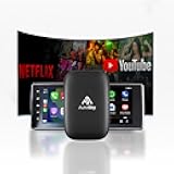 AutoSky AI Box Lite – Wireless CarPlay & Android Auto Adapter with Netflix & YouTube – Plug & Play CarPlay Converter – Works with Factory Wired CarPlay Systems (2016+)